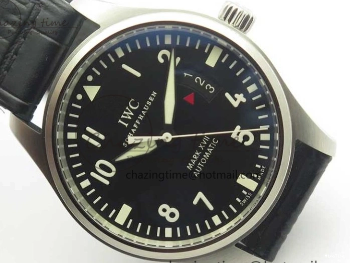 MIROTIME 0718 Supportive Mark XVII IW326501 MKS 1:1 Best Edition Black Dial On Black Leather Strap MIYOTA 9015 V 7208